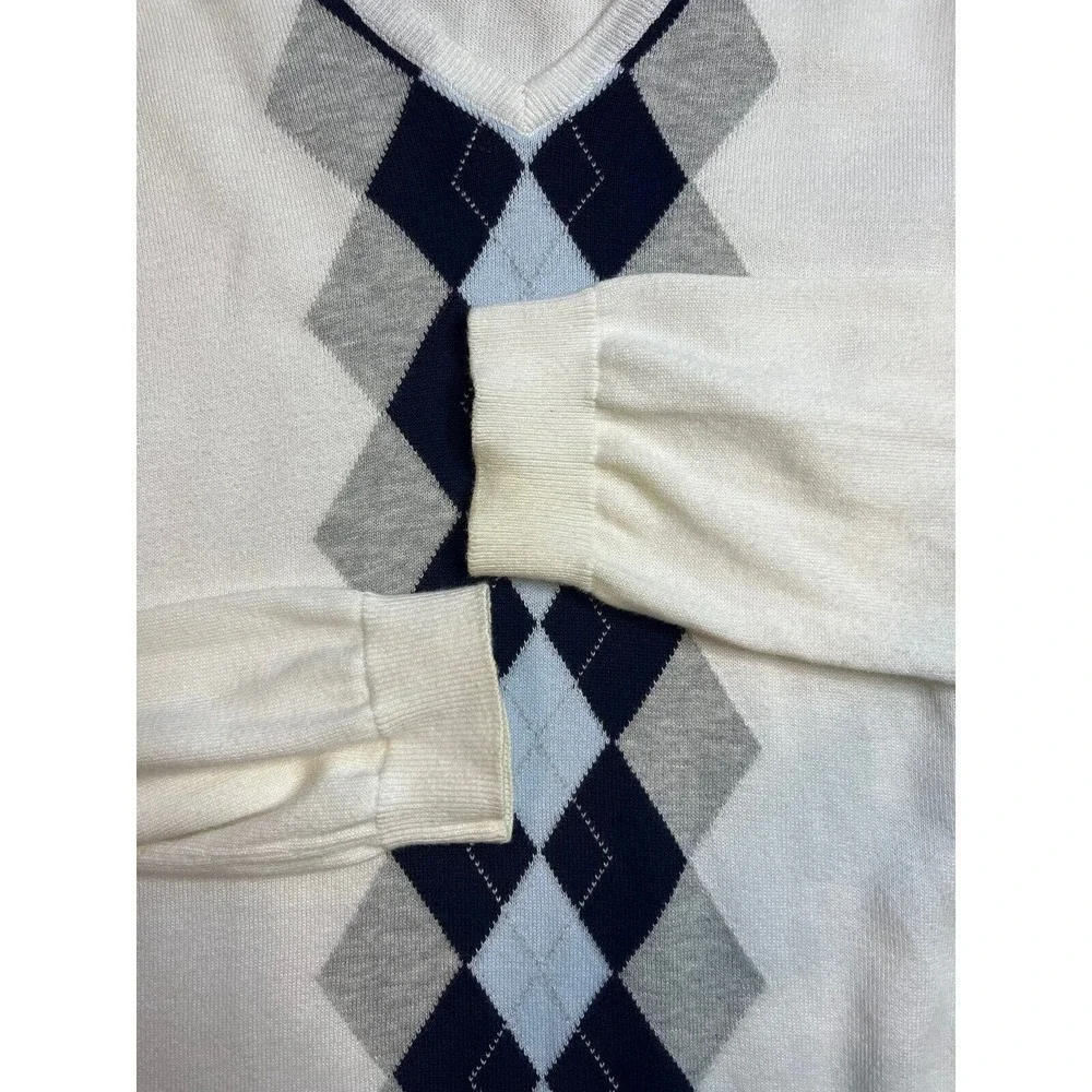 Lactose Mens Size 44 white pattern sweater Read Below